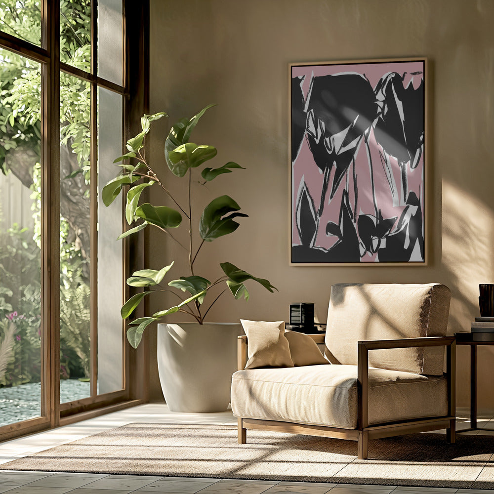 Zwarte roze tulpen | Poster