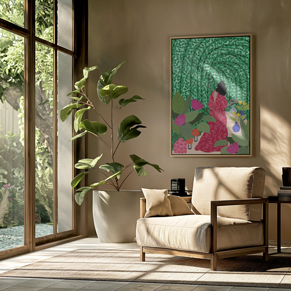 Girl At Her Garden | Poster
