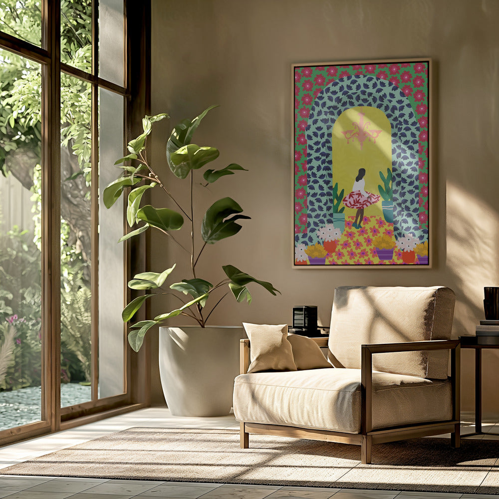Floral Portal Girl | Poster