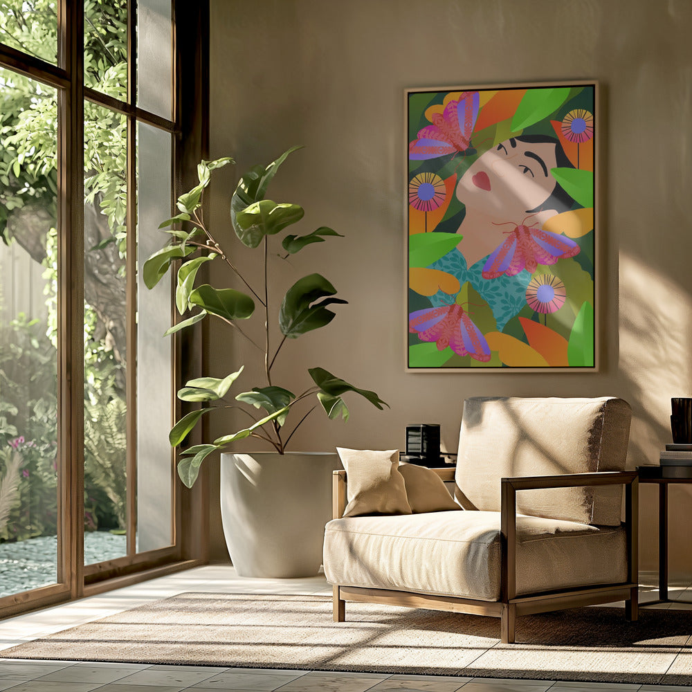 Girl With Her Plants | Poster