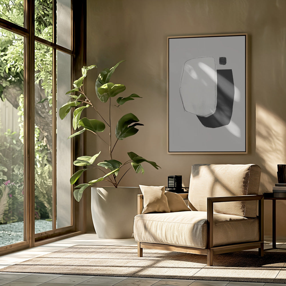 Monochrome vormen en negatieve ruimte | Poster