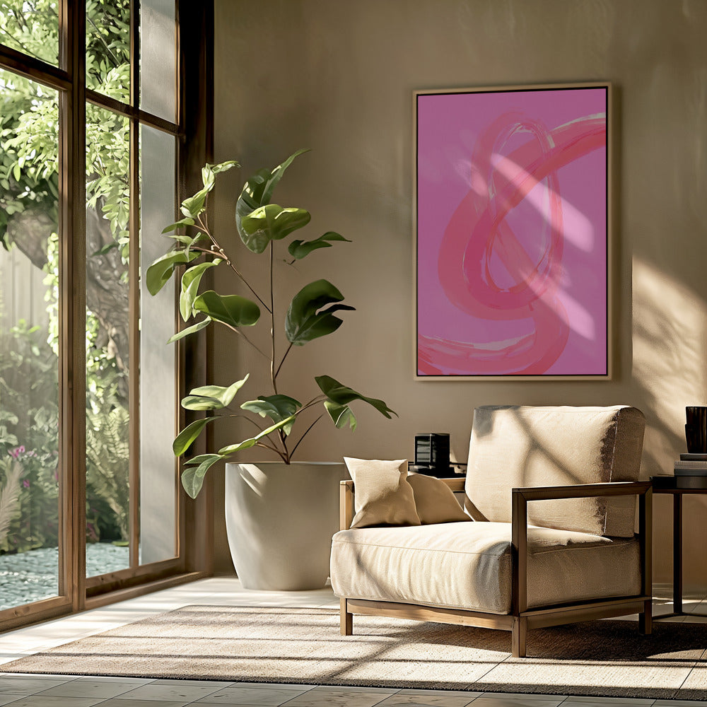 Levendige roze wervelingen | Poster