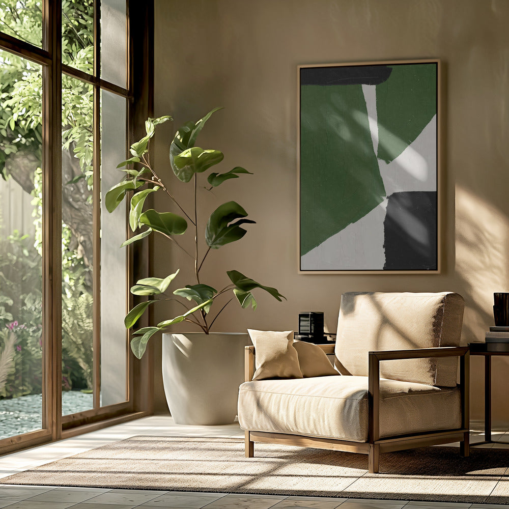 Abstracte groene vormen | Poster