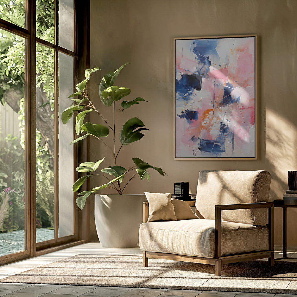 Blush Indigo Abstract Print Tweede 4x | Poster