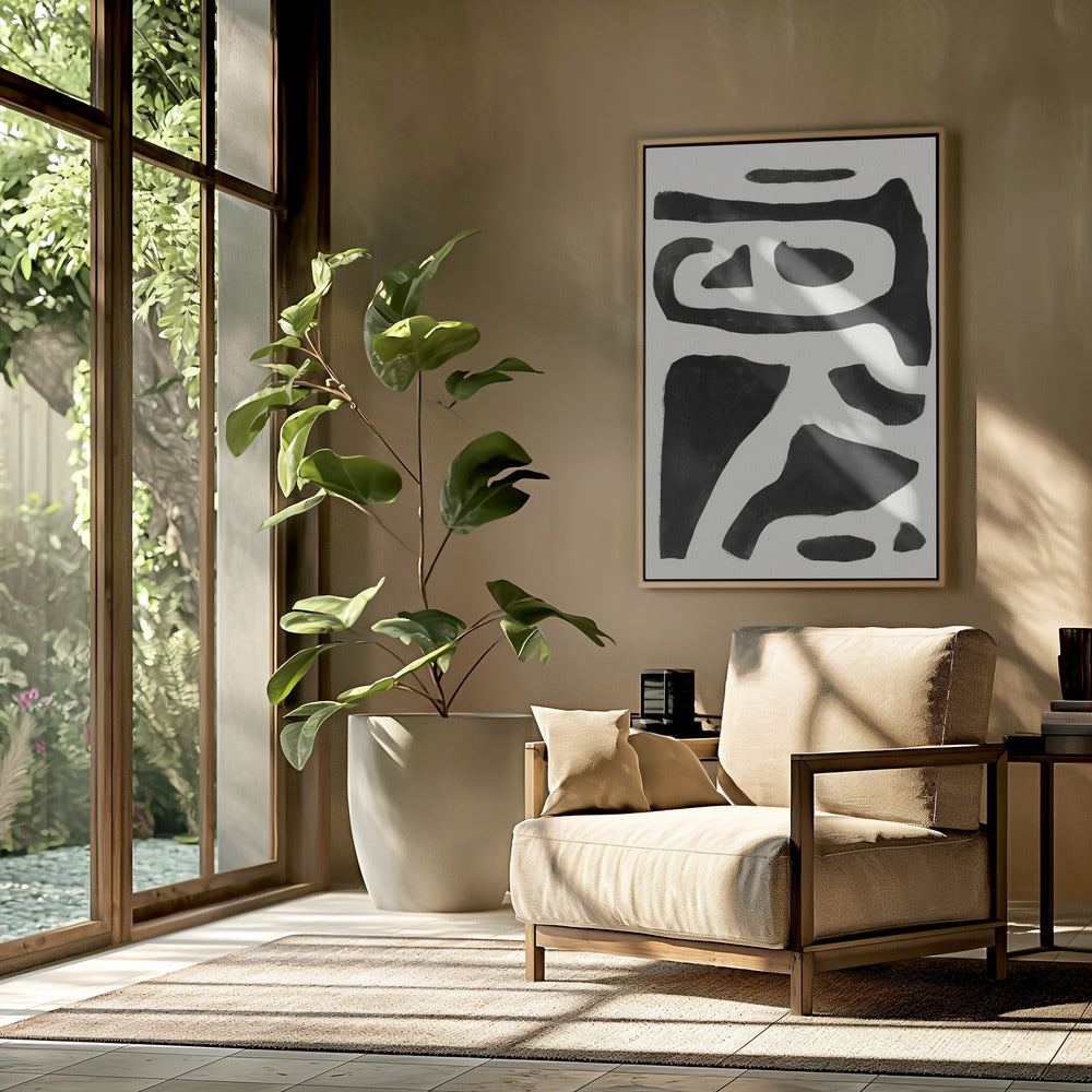 Zwart-wit abstract | Poster