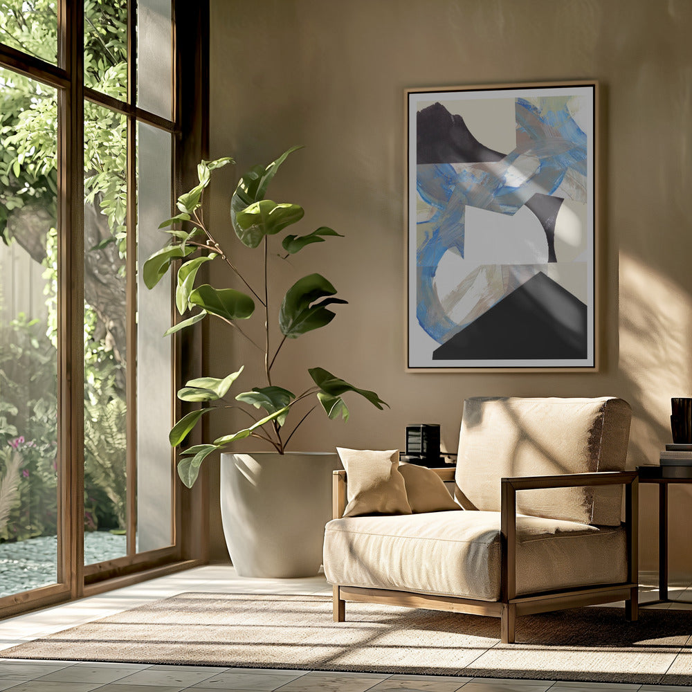 Blauw Neutraal Beige Zwart 2 | Poster