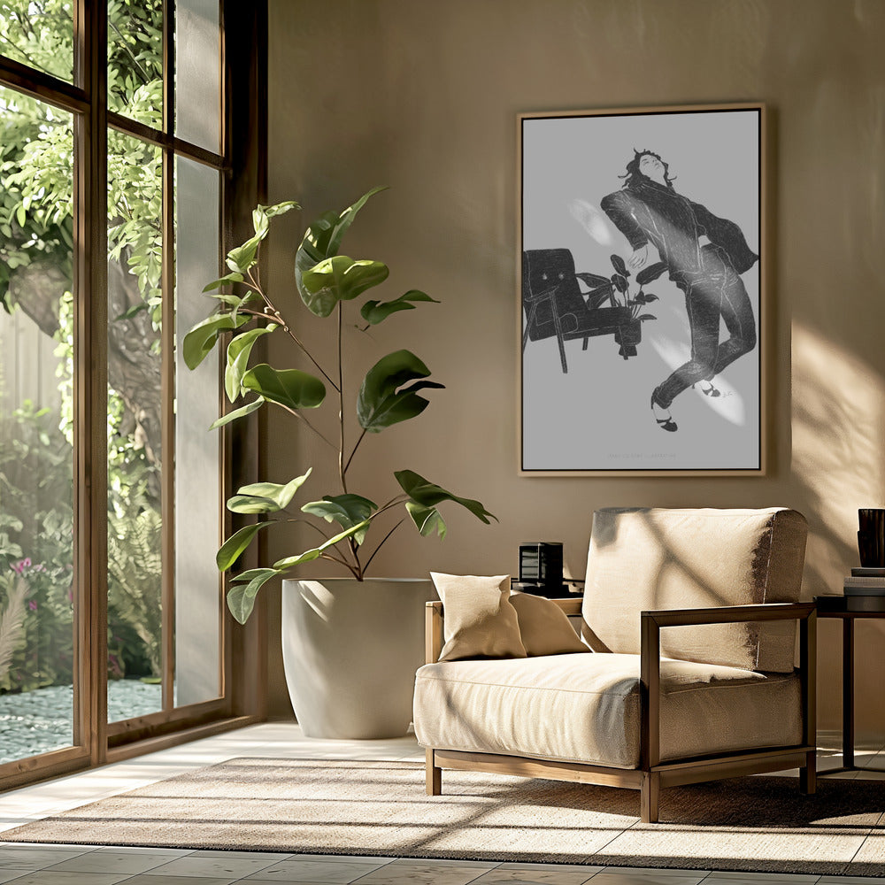 Jlr Dancingathome6 Zwart-wit exemplaar | Poster