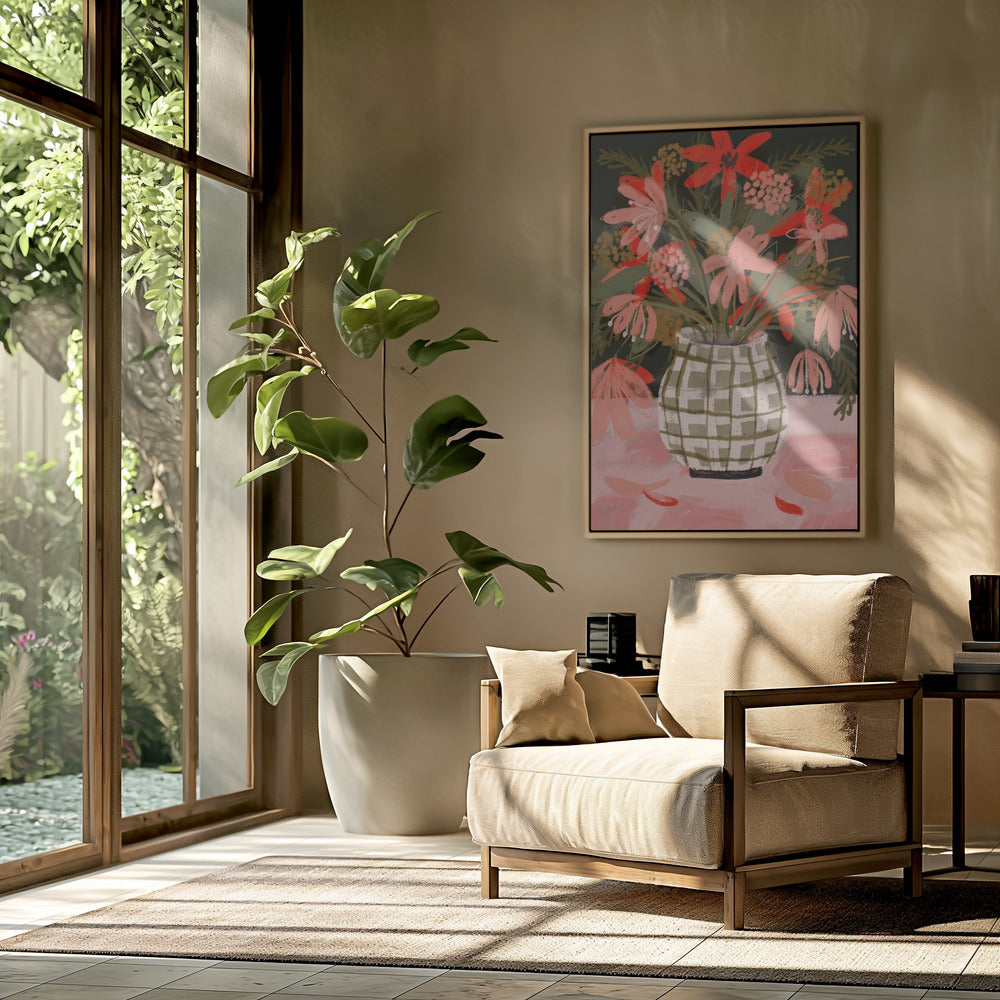 Petals in Patterned Vase | Poster