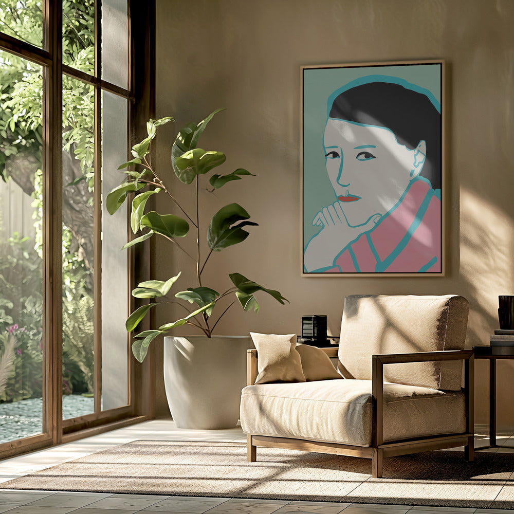 Vrouw kijkt | Poster