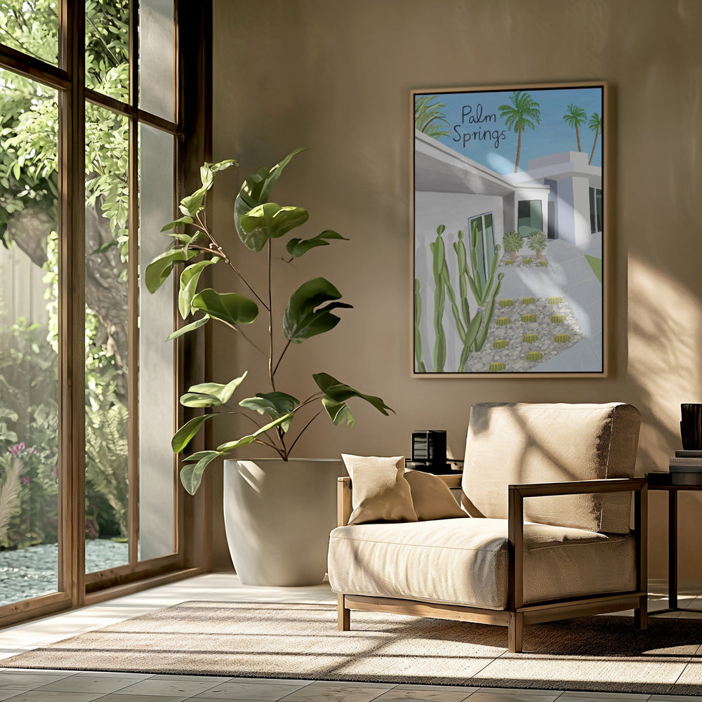 Moderne architectuur van Palm Springs door kunstenaar Carla Daly | Poster
