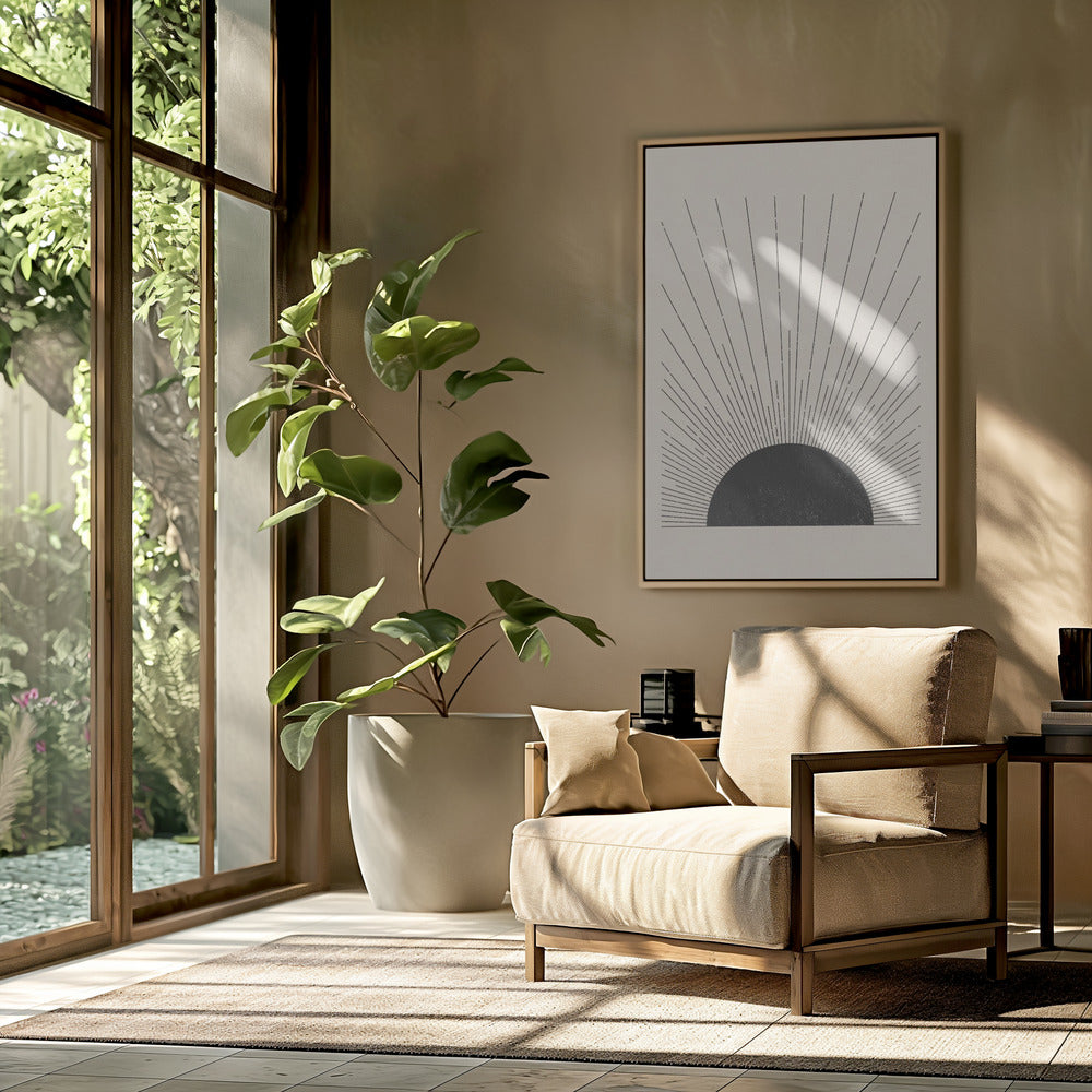 Houtsnede De zon Illustratie | Poster