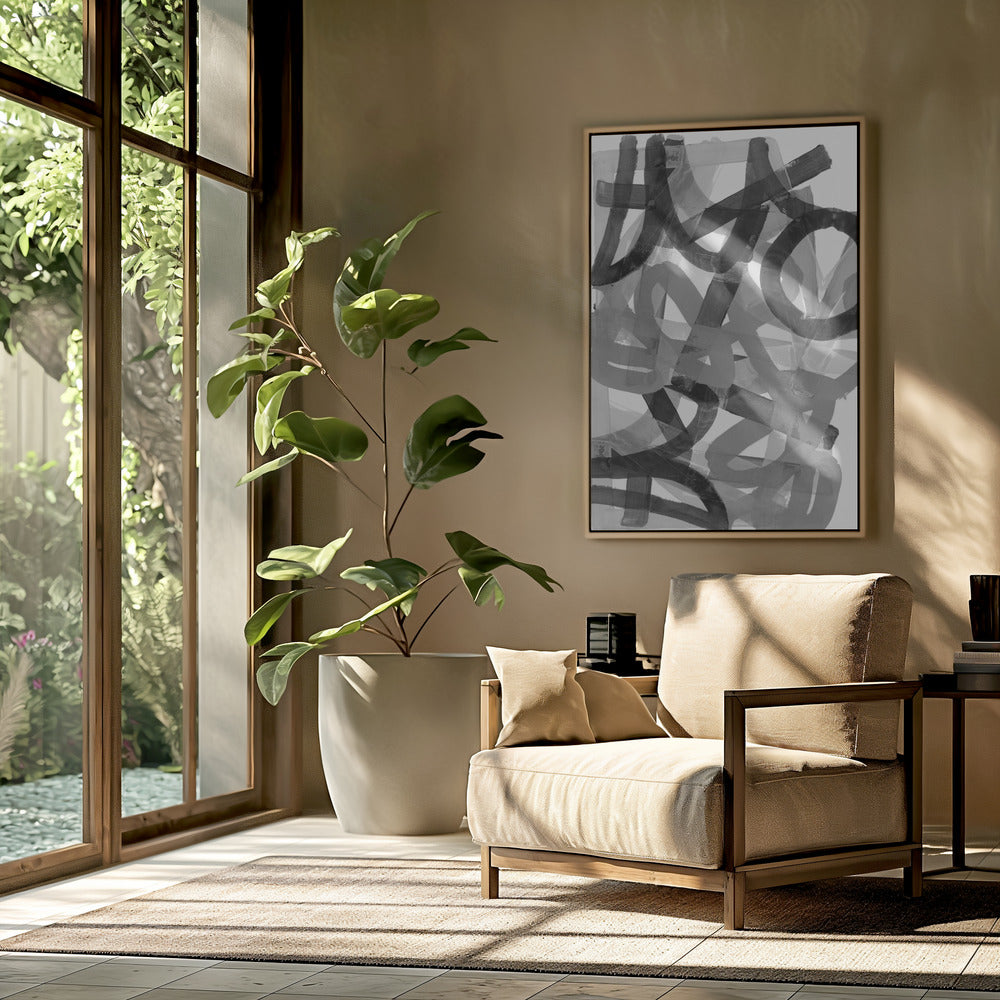 Schudden Stappen 1 Zwart-Wit | Poster