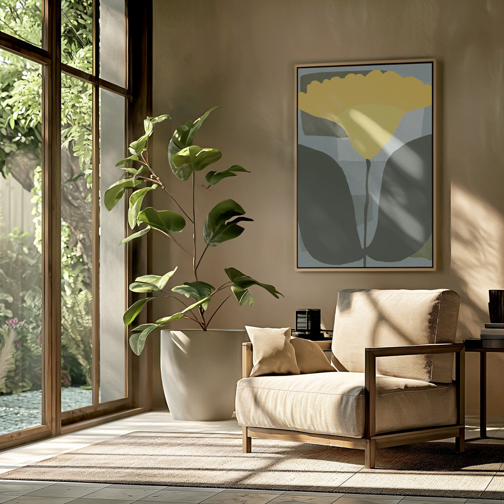 Simplistische gele bloem | Poster