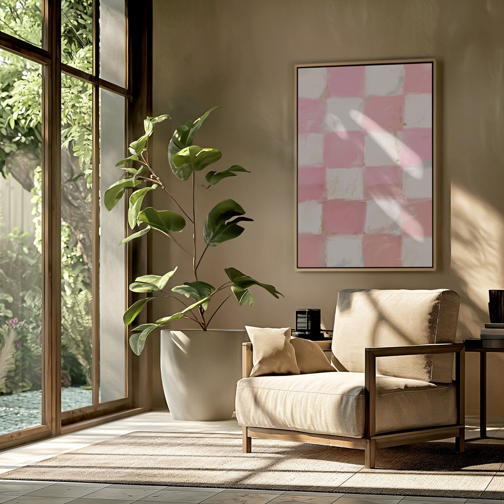 Pastel Geruit Geluk | Poster