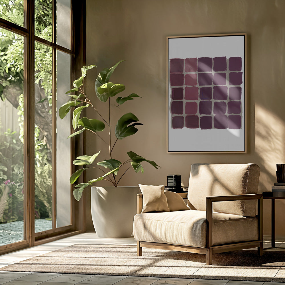 Red Checkered Square Print | Poster