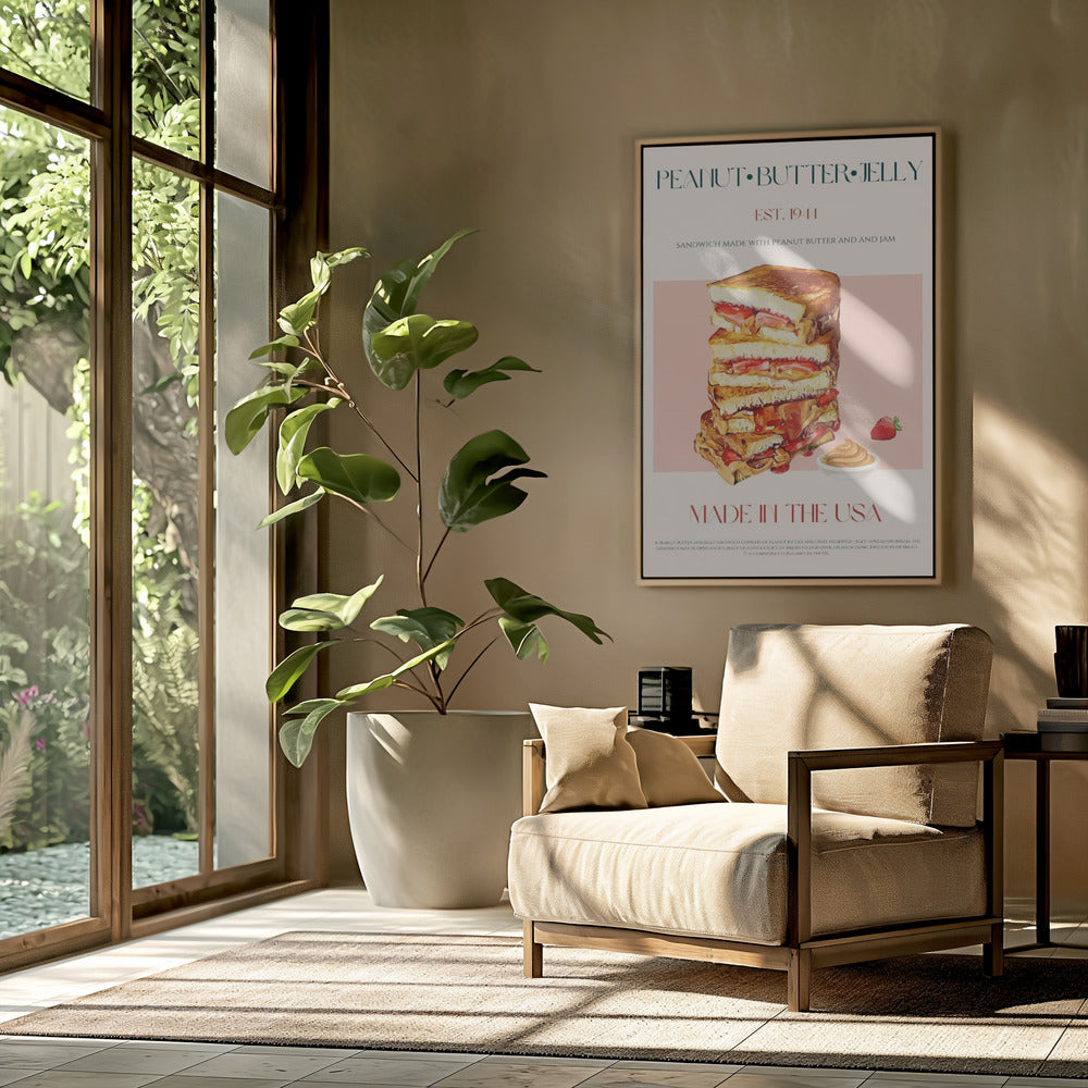 Pindakaas en jam sandwich stapel | Poster