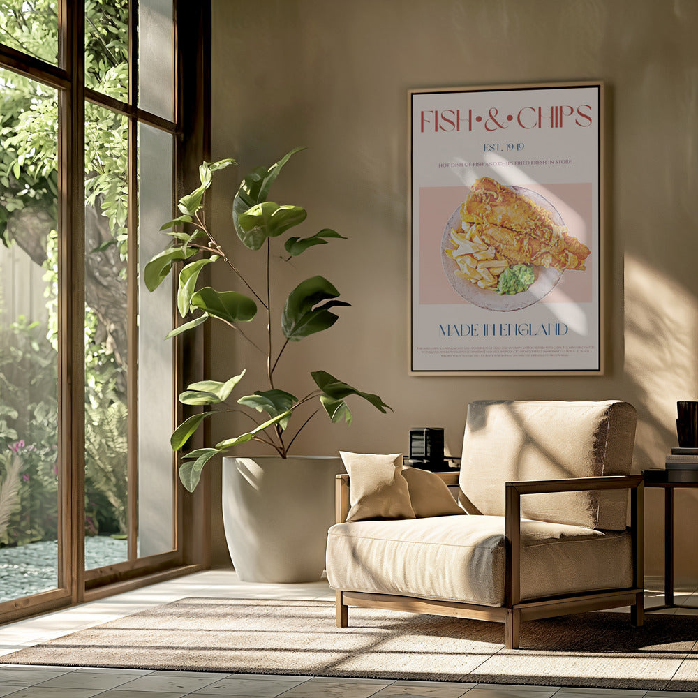 Klassieke vis-en-chipsschotel | Poster