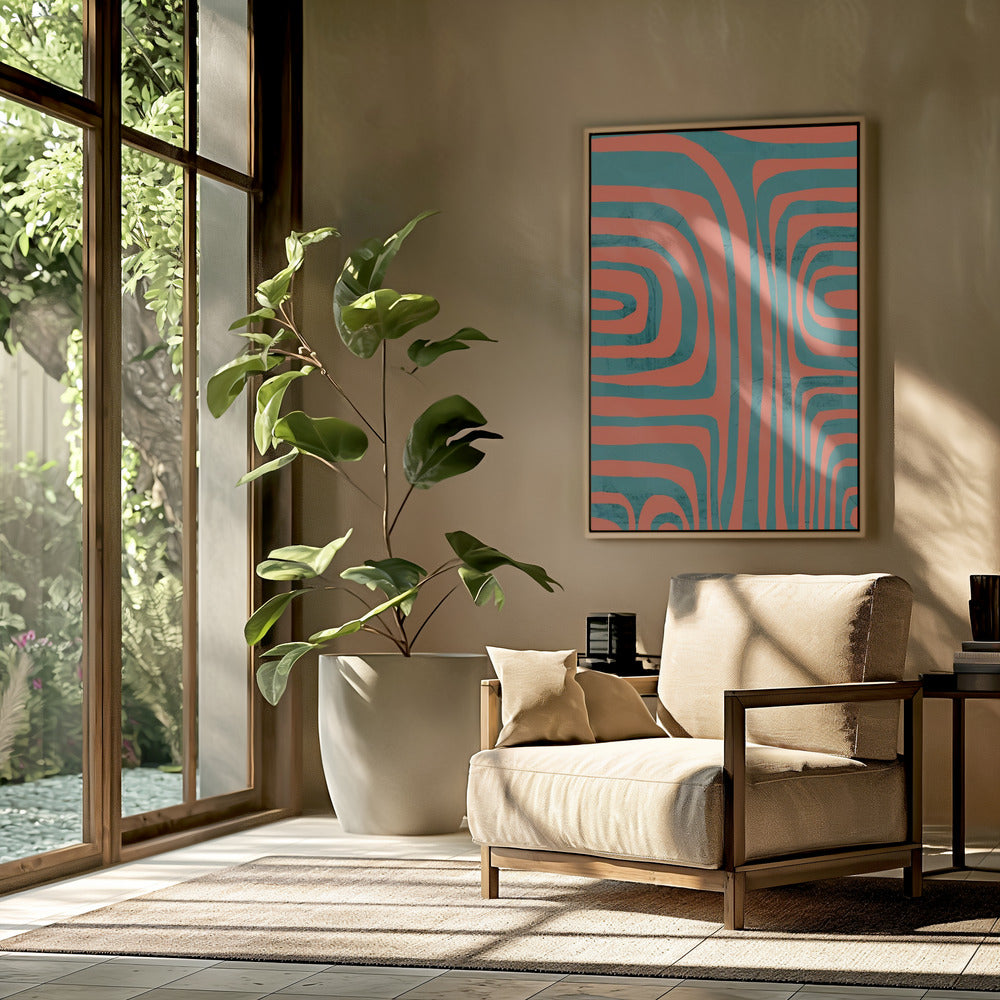 Turquoise &amp; Coral Abstraction 2 | Poster