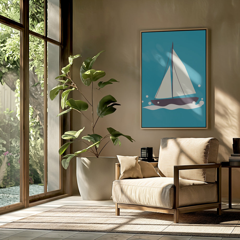 Zeilboot op zee | Poster