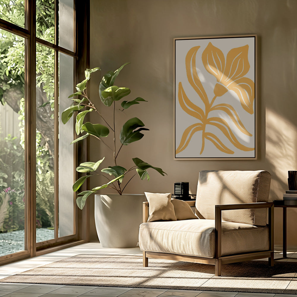 Abstracte gele gestileerde tulp | Poster