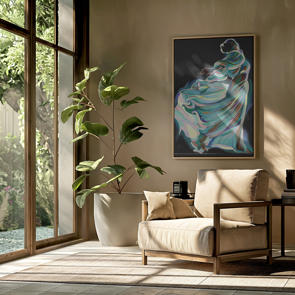 Abstracte afbeelding van een danser in beweging | Poster