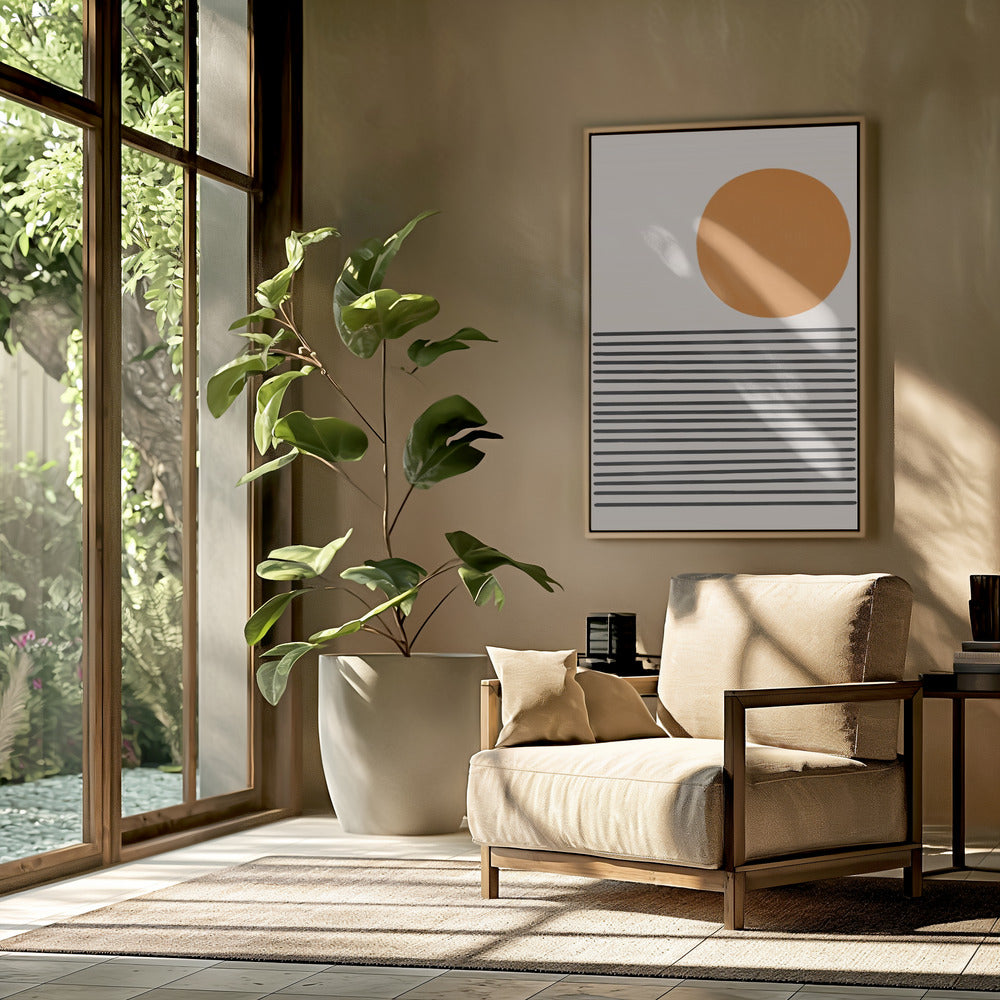 Minimalistisch zeelandschap | Poster