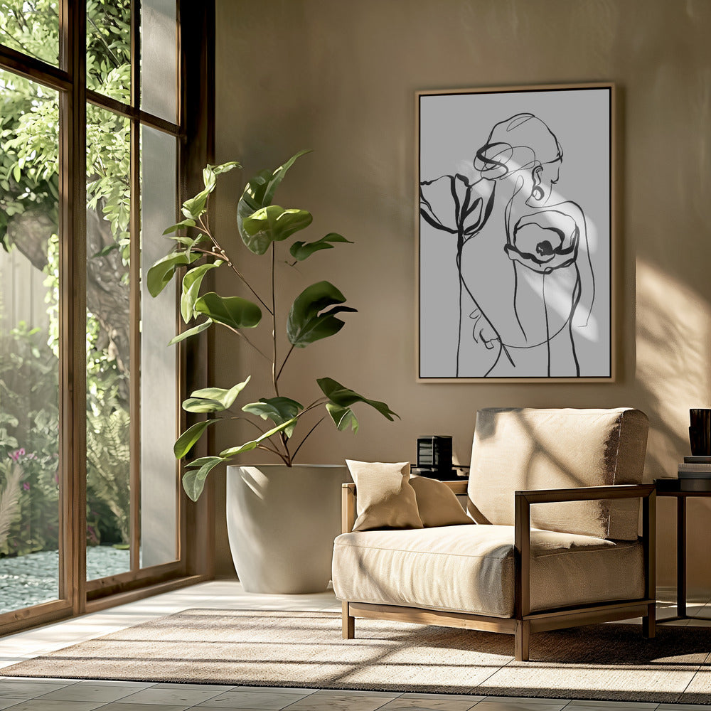 Nude with poppies | Poster