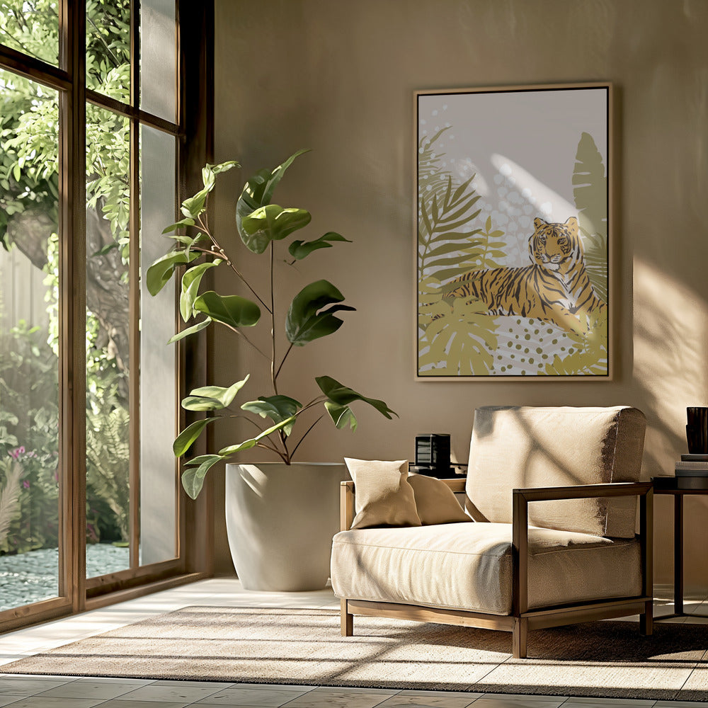 Tijger ligt neer bij Cats and Dotz 30 x 42 inch | Poster