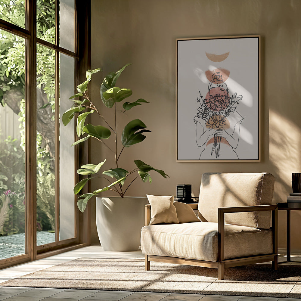 Girl With Flower Bouquet | Poster