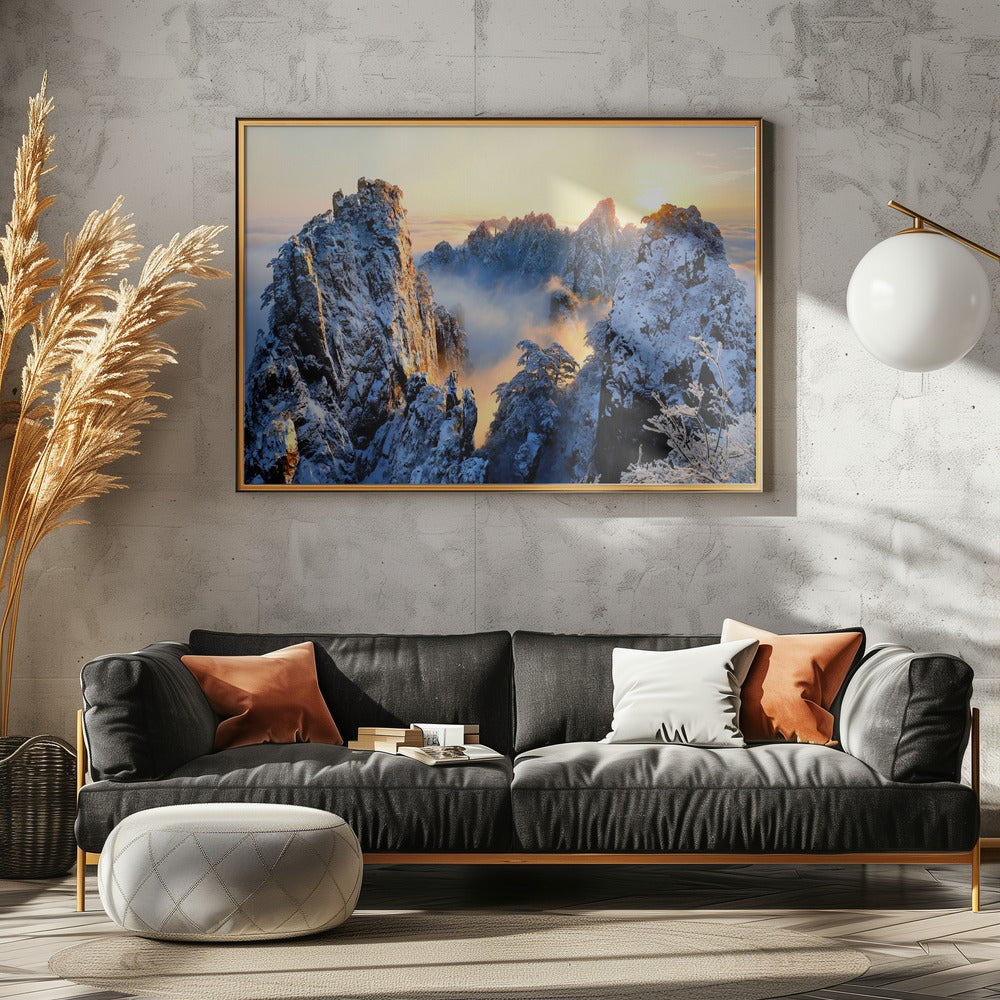 Zonsopgang op de berg Huang Shan | Poster