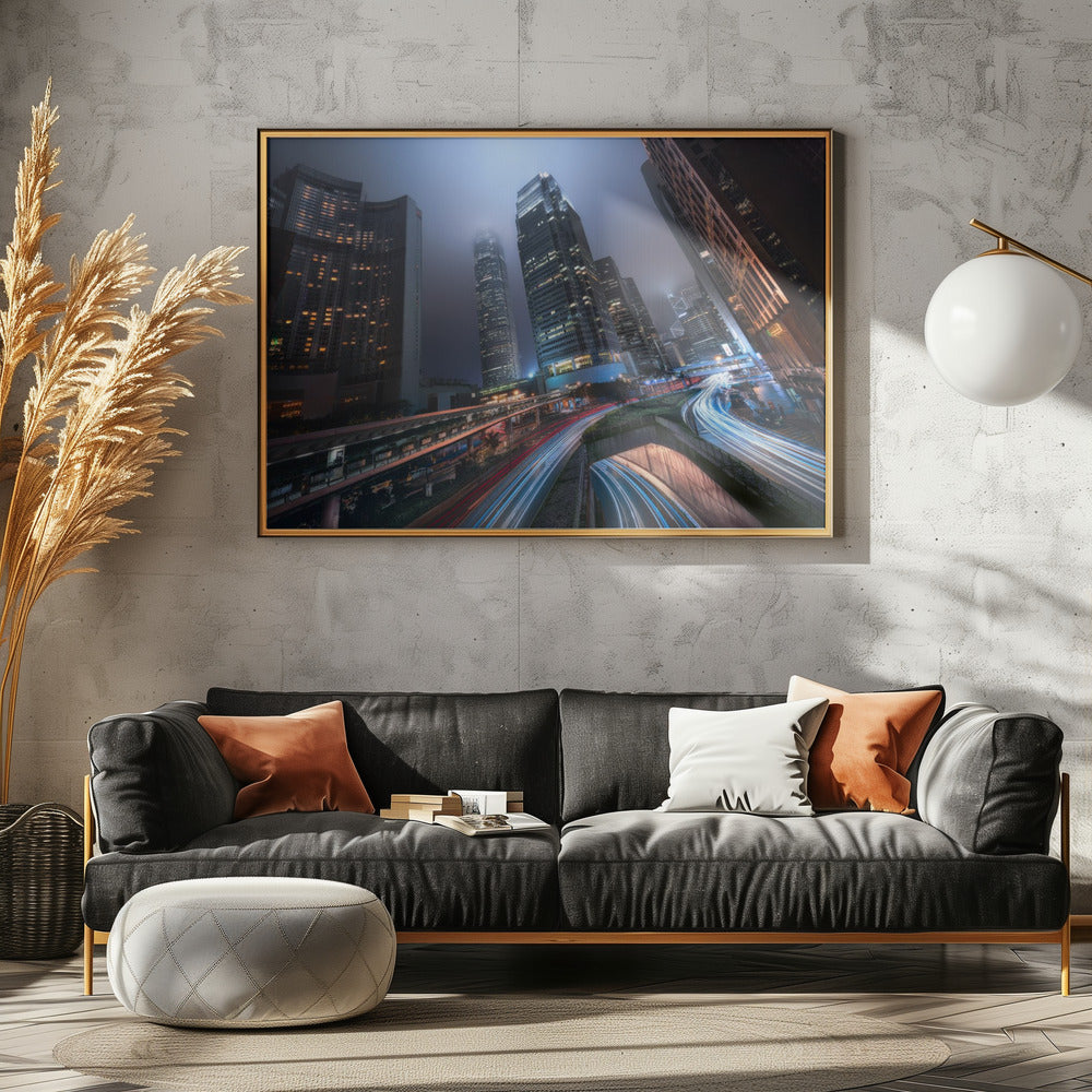 Stadslichten van Hongkong | Canvas