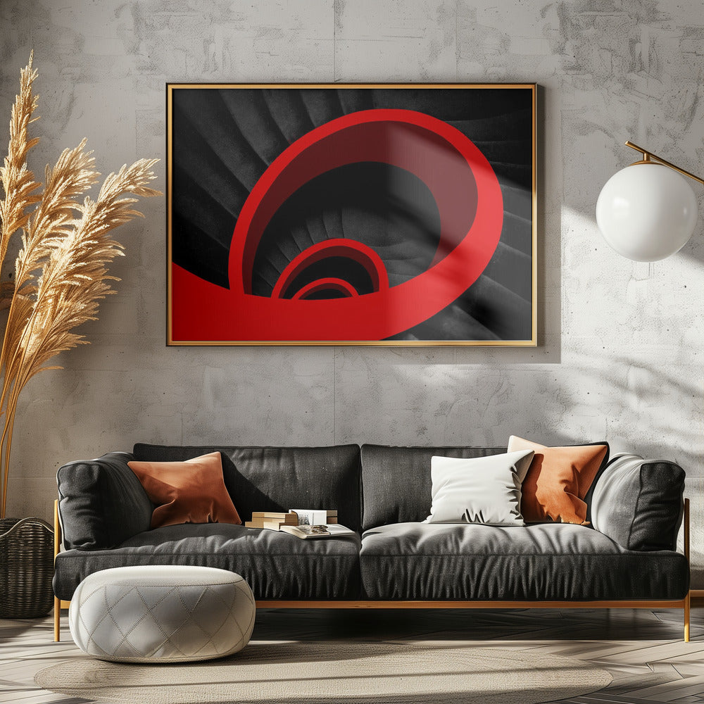 Een rode spiraal | Canvas