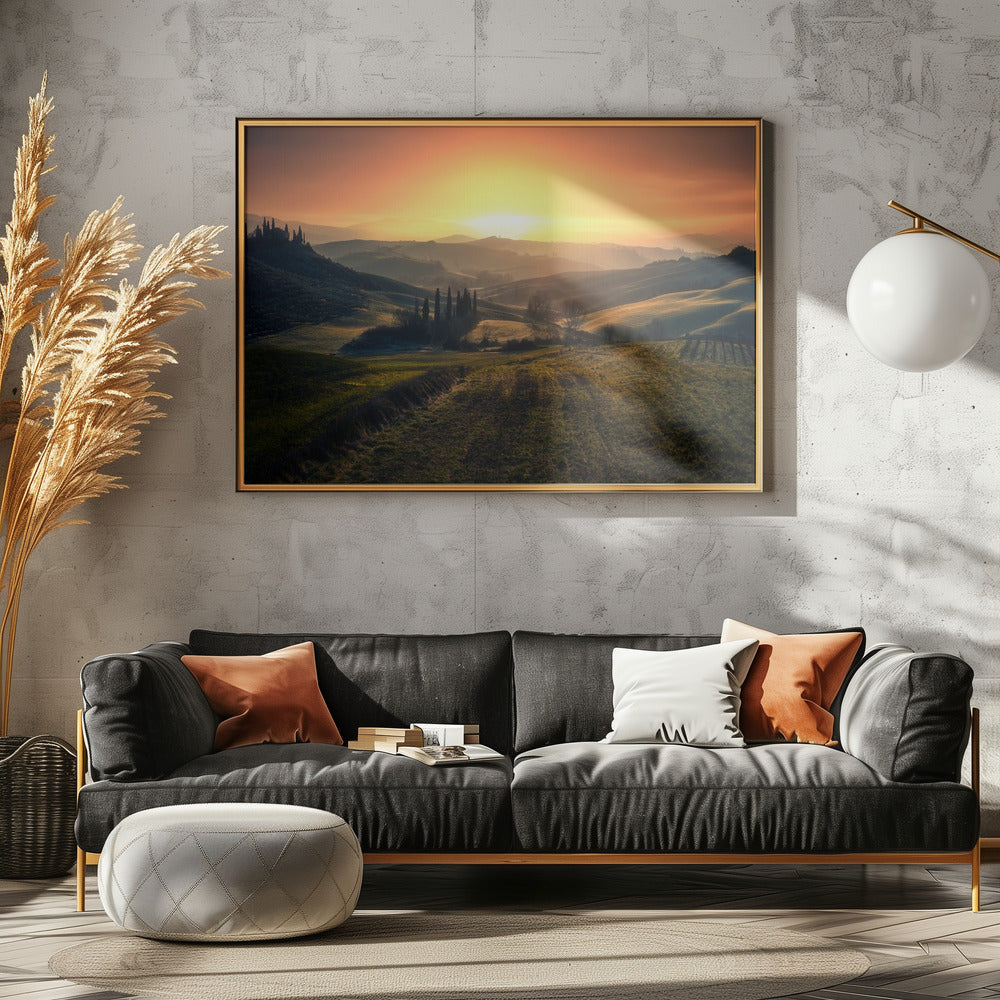 Val d'Orcia in de ochtend | Canvas