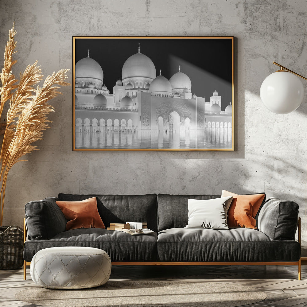 Licht van de Grote Moskee van Abu Dhabi | Canvas