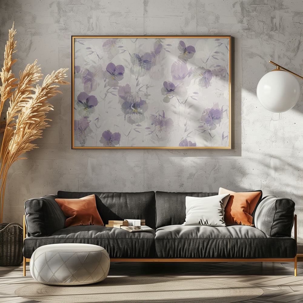 Violen op een bed | Canvas