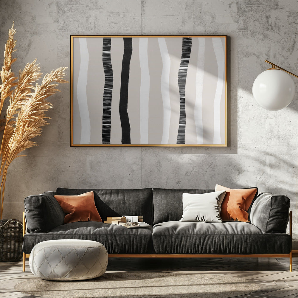 verticale zwart-witte strepen | Canvas