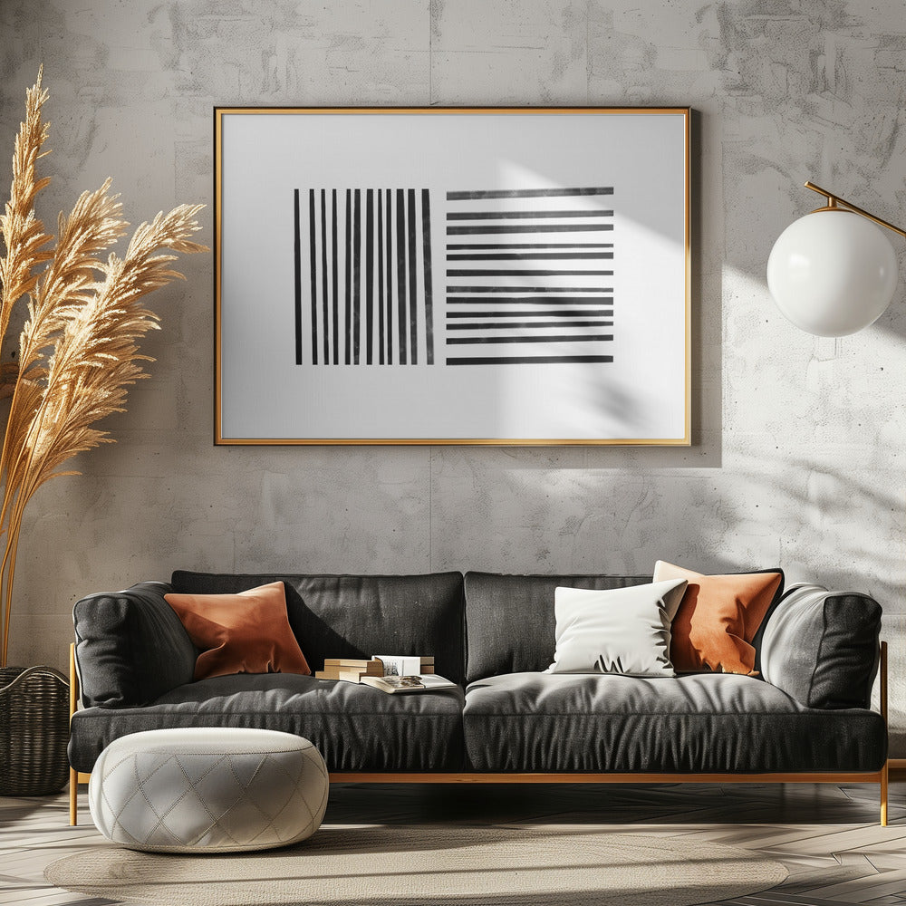 Parallelle zwarte lijnen | Poster