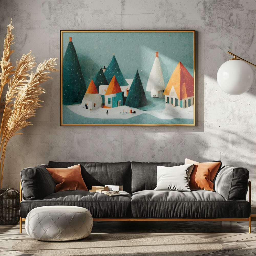 Schattig papieren dorp | Poster