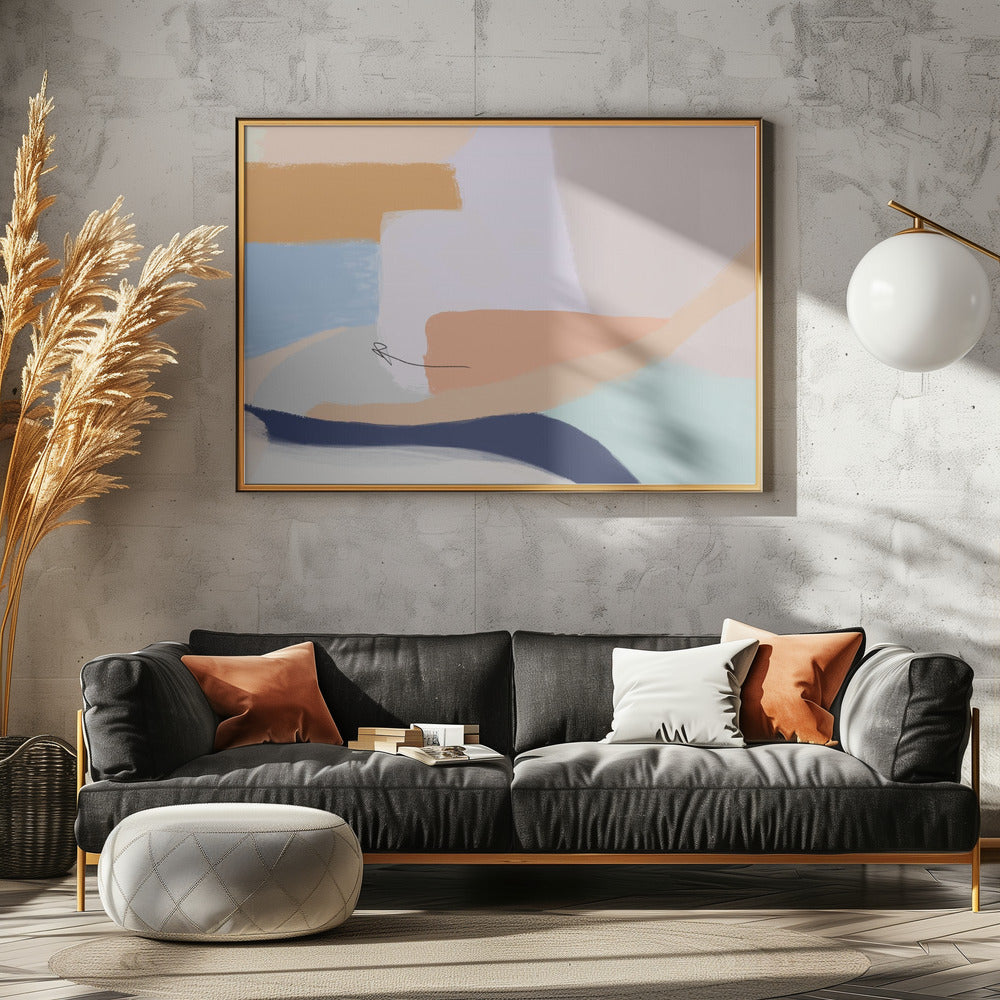 Zachte pastelkleuren en vloeiende organische vormen | Canvas