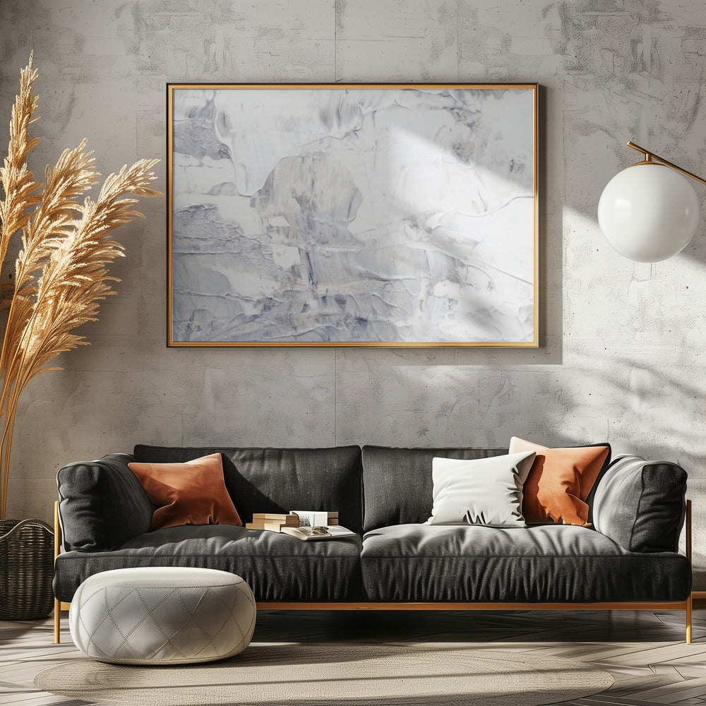 Witte en grijze penseelstreken | Canvas