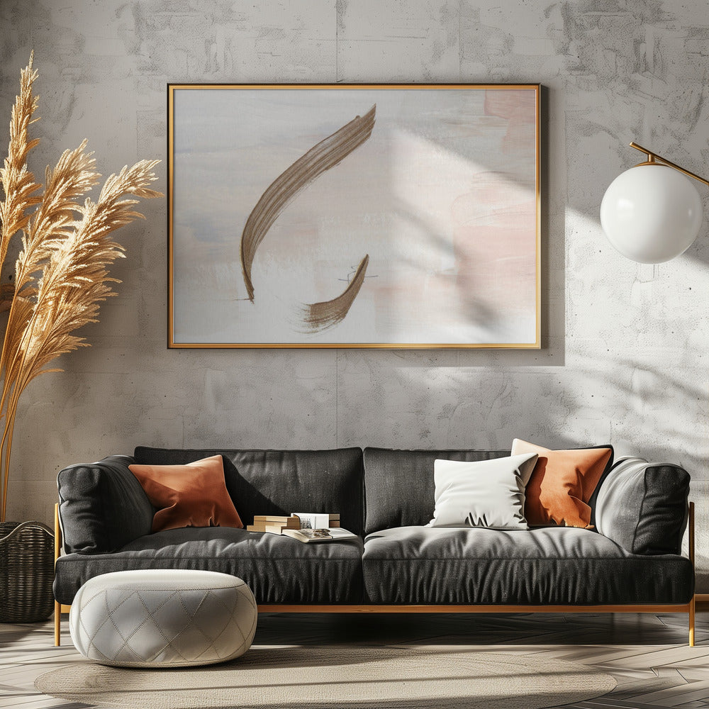 Zachte penseelstreken in aardse tinten | Poster