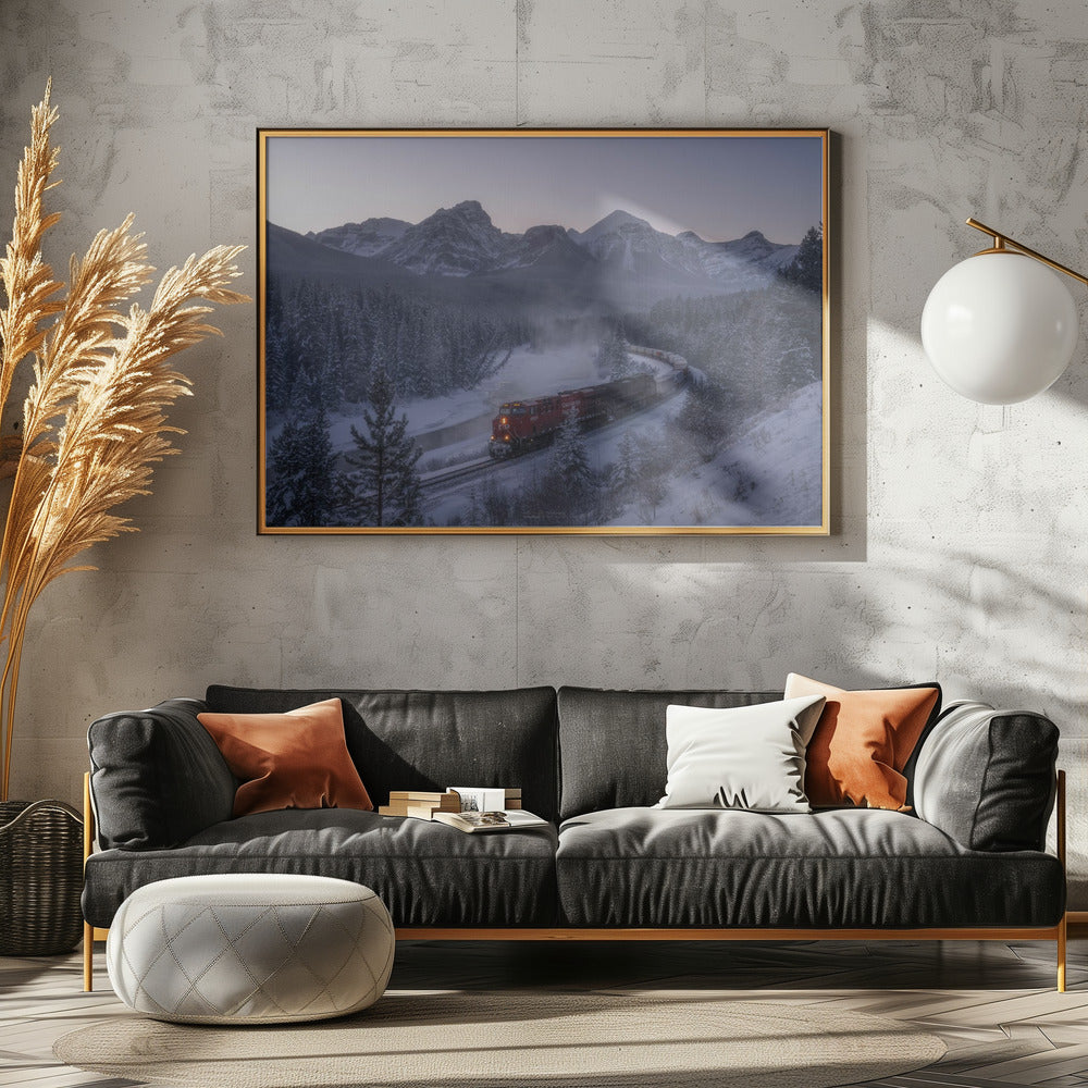 De trein in de sneeuw. | Poster