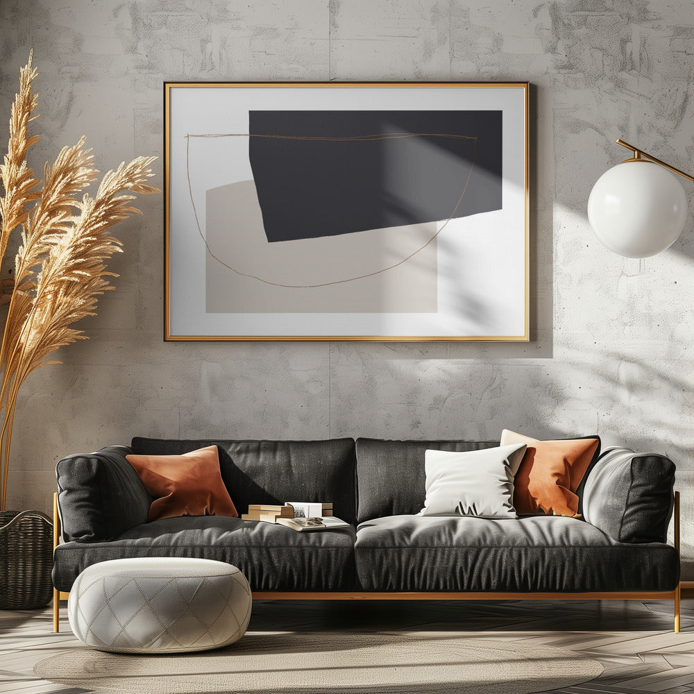 Gebogen abstracte harmonie | Poster