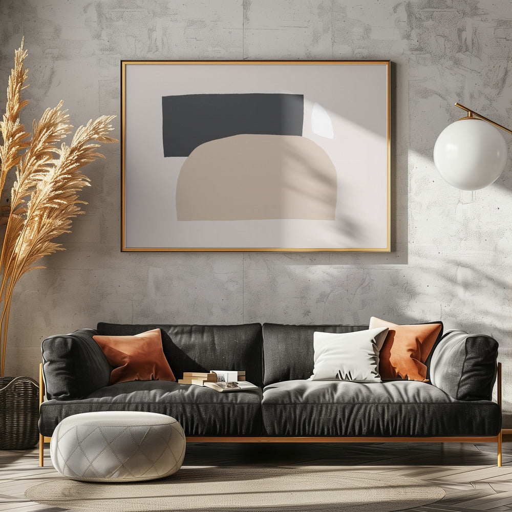 Geometrische vormen in neutrale tinten | Canvas