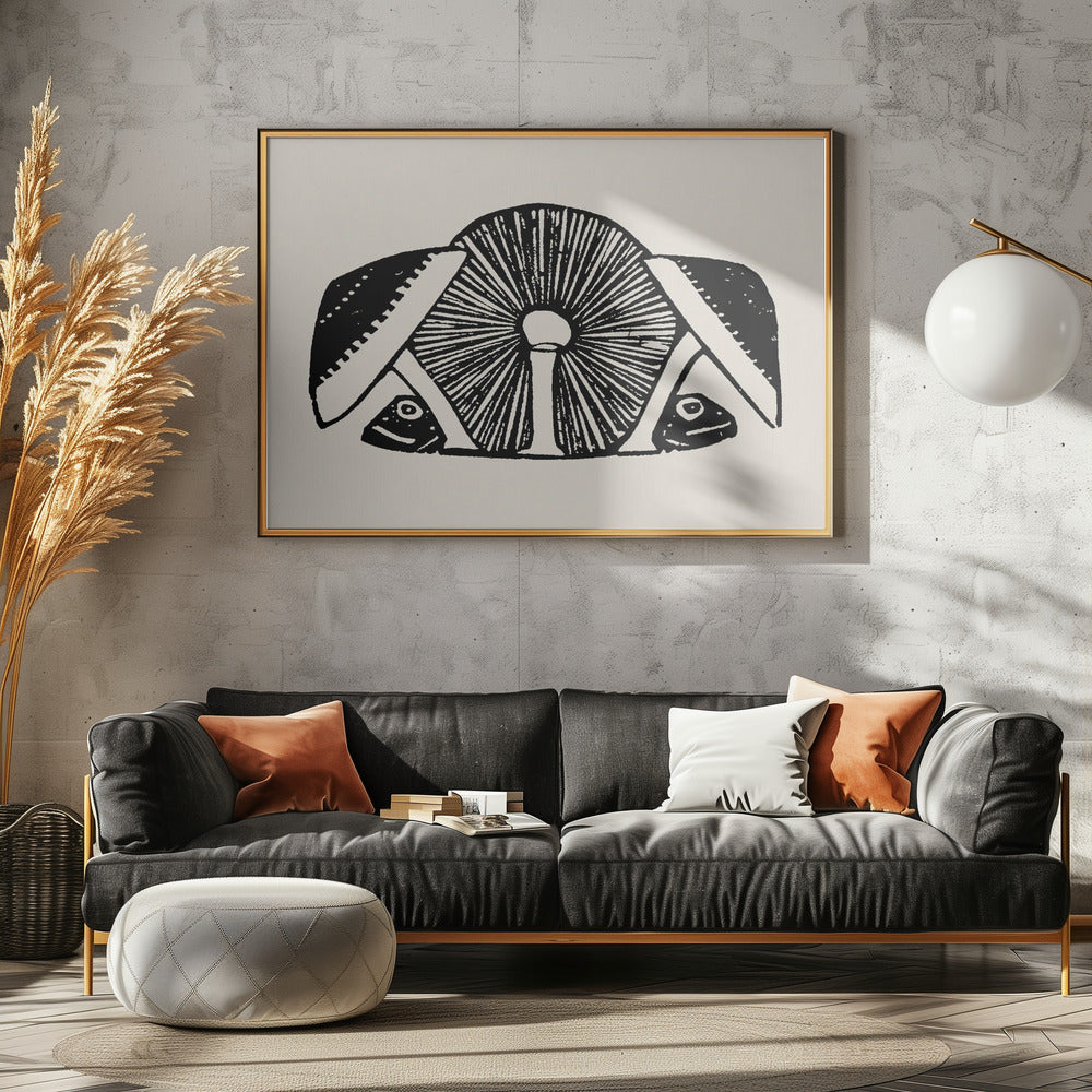 Three Mushrooms 1892 Beige | Poster