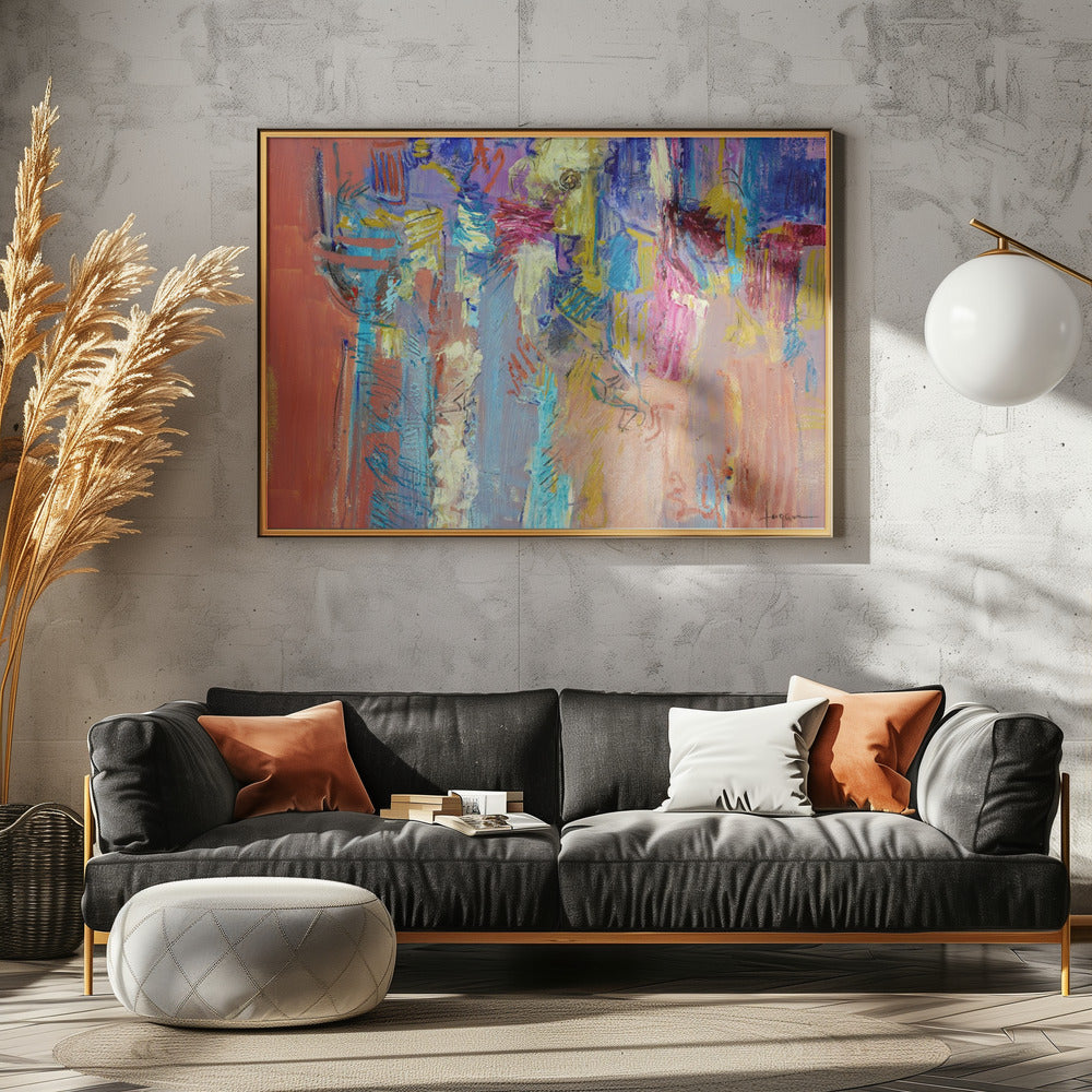 Expressionistisch kleurrijk abstract | Canvas