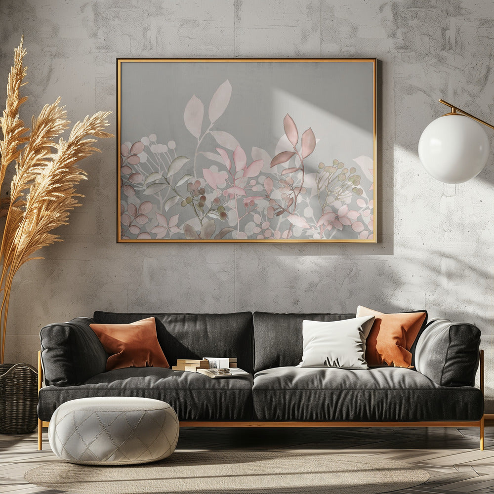 Aquarel Pastel Tuin Roze | Canvas