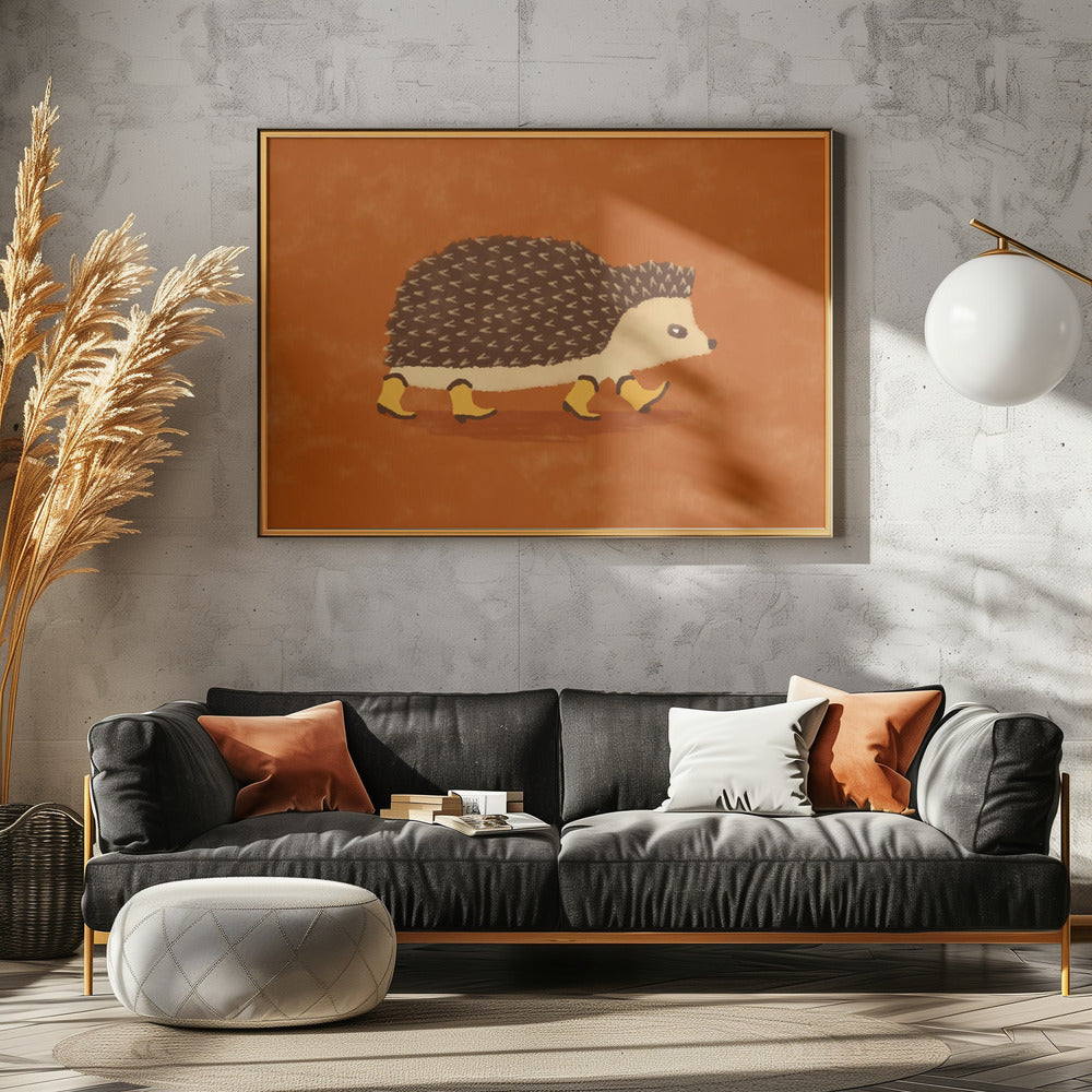 Sonny de egel rent in cowboylaarzen | Canvas