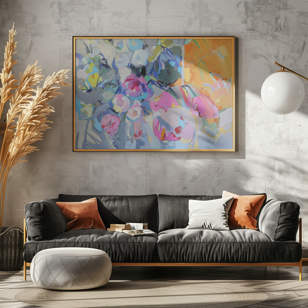 Glas en rozen | Canvas