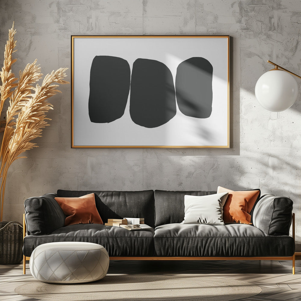 Zwarte onregelmatige vormen | Canvas